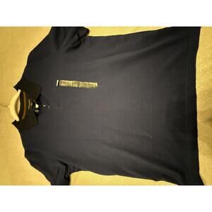 Banana Republic Dress Polo Shirt in Navy Blue with Black and